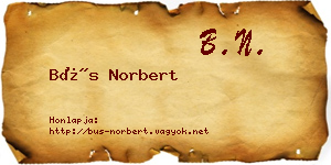 Bús Norbert névjegykártya
