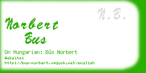 norbert bus business card
